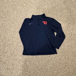 Nike Dri-FIT Black Quarter-Zip with Red Logo